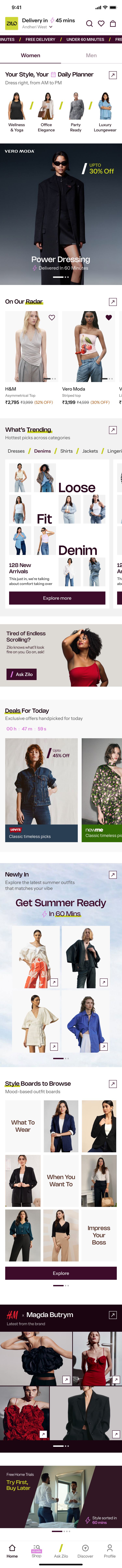 Zilo homepage, full-page walkthrough